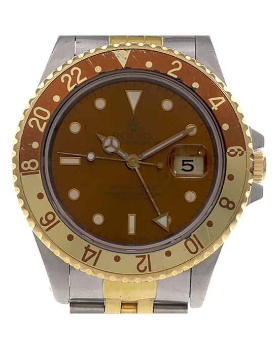 Rolex GMT-Master II Root Beer Stainless Steel Yellow Gold 16713